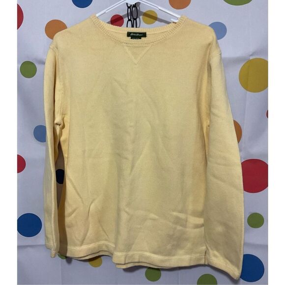 Eddie Bauer 100% Cotton Sweater Crewneck Size Small 🍋🌼 - Picture 8 of 12